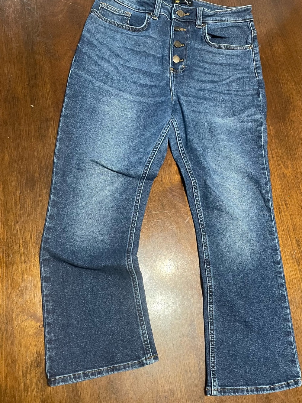 Lee Women's Straight Jeans in Dark Blue Denim
